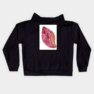 Pink Glittery Watercolor Shells Kids Hoodie